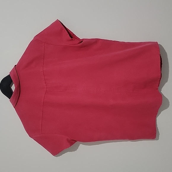 COTTON GINNY SHORT SLEEVE BUTTON DOWN SUEDE SHIRT TOP PINK SIZE LARGE - Picture 6 of 8